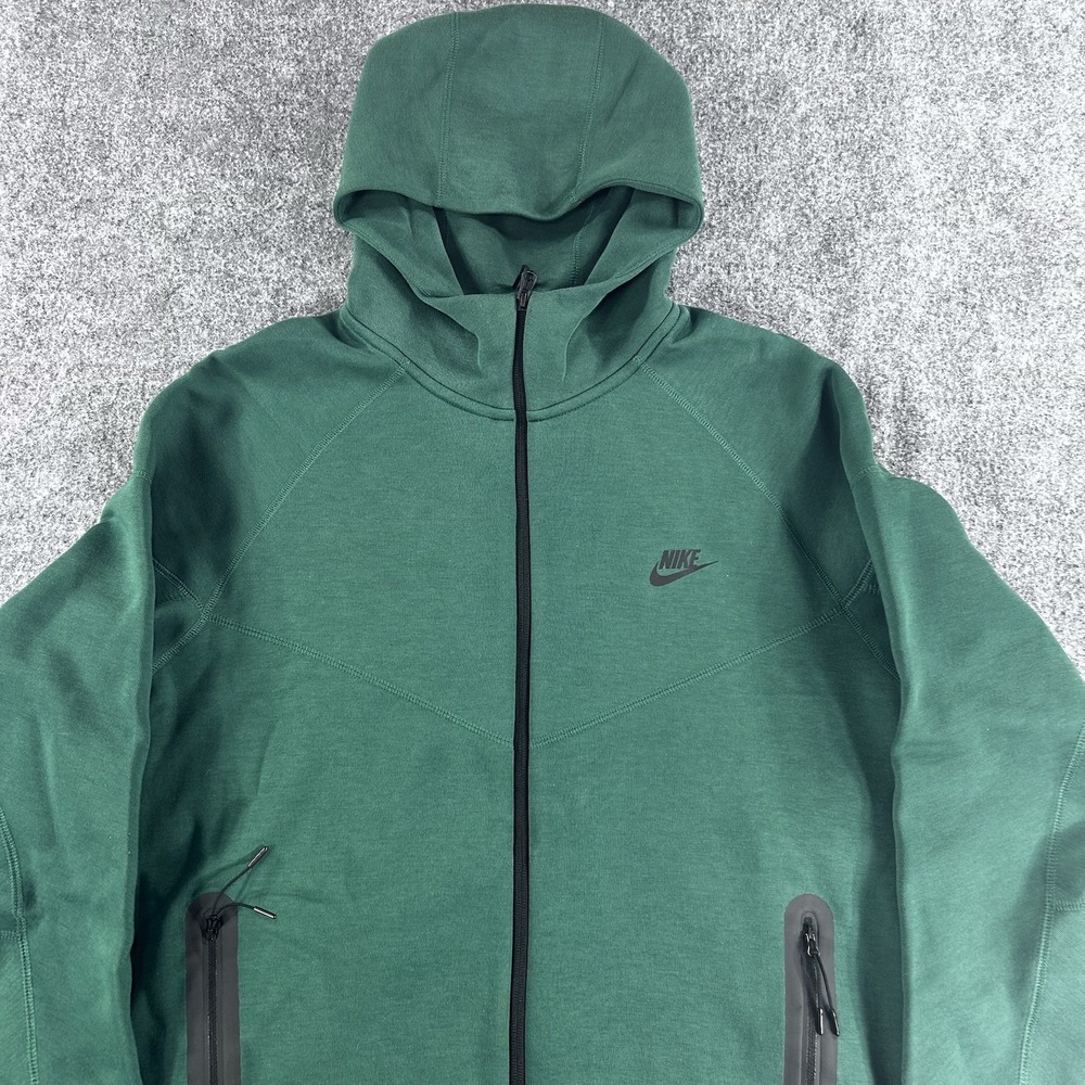 Nike Men's Tech Fleece Full-Zip Hoodie Size XL Green FQ1883-341 NWT - Picture 3 of 9